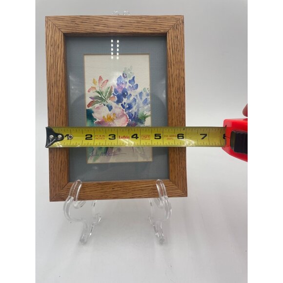 Original Watercolor Floral Painting Wooden Frame By D.D. Dale 1992 - Picture 6 of 7